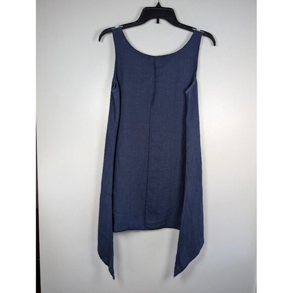 California 100% Linen Top Size Small Assymetrical Lagenlook Boho Tunic Beachy - Picture 2 of 4